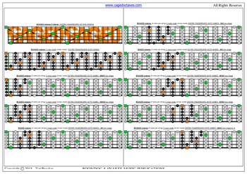 BCAGED octaves C major scale 3nps box shapes : fretboard intervals